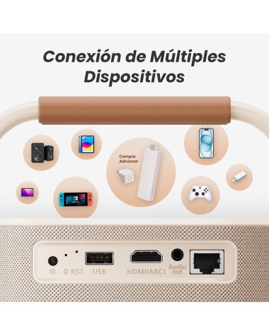 Proyector Portátil Yaber T2 Plus 1080P | Sonido JBL y Batería