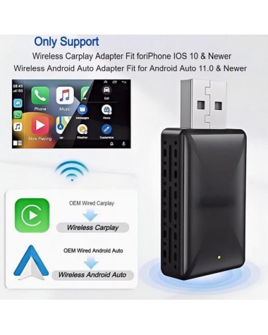 Adaptador CarPlay / Android Auto Inalámbrico 5 GHz