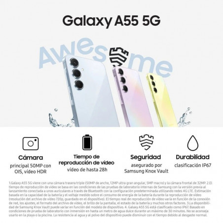Samsung Galaxy A55 5G - Pantalla AMOLED 6.6" y Cámara 50MP