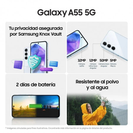 Samsung Galaxy A55 5G - Pantalla AMOLED 6.6" y Cámara 50MP