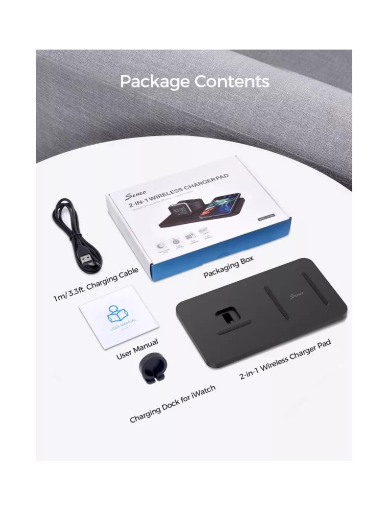 BASE DE CARGA 2 EN 1 WIRELESS SENEO