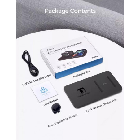 BASE DE CARGA 2 EN 1 WIRELESS SENEO