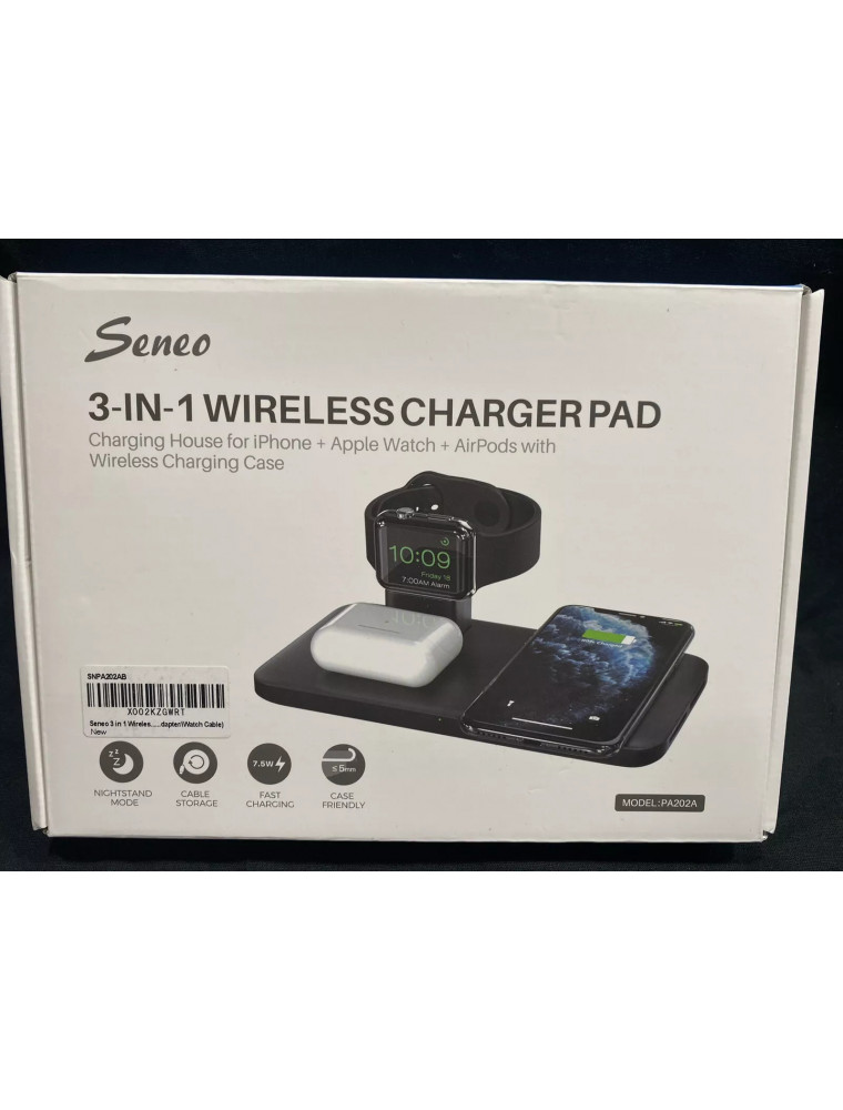 Base de carga inalámbrica Seneo 3 en 1 para iPhone, Apple Watch y AirPods