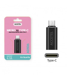 ADAPTADOR MICRO USB/TIPO C ACCETEL
