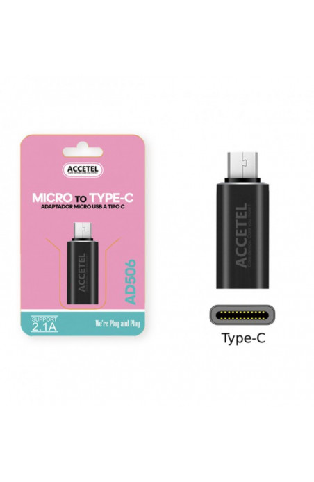 ADAPTADOR MICRO USB/TIPO C ACCETEL