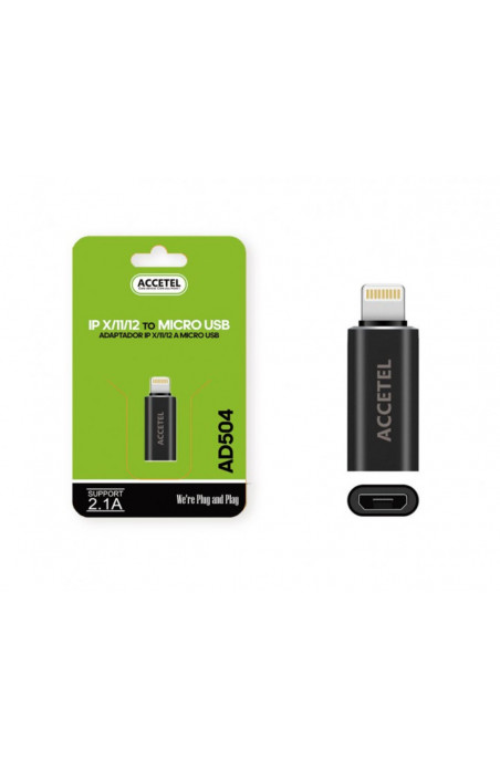 ADAPTADOR MICRO USB/ LIGTHNING ACCETEL