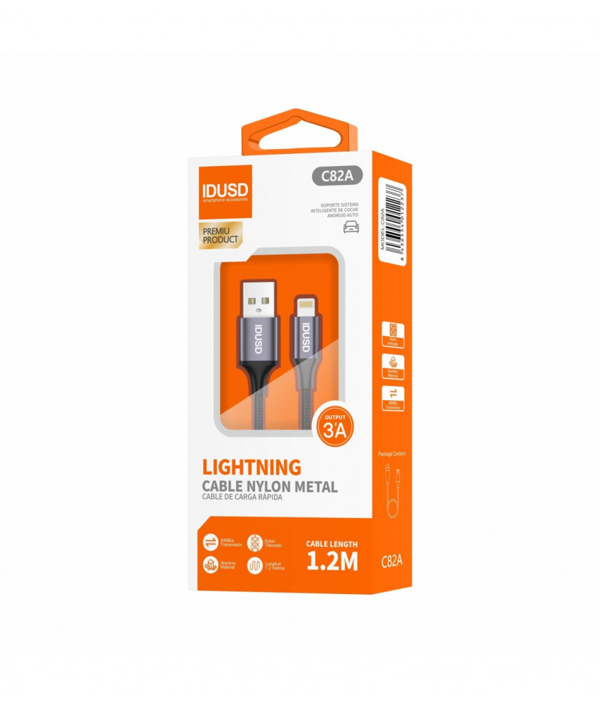 CABLE DE CARGA LIGHTNING NEGRO IDUSD