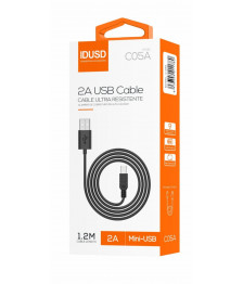 CABLE DE CARGA MINI-USB NEGRO IDUSD