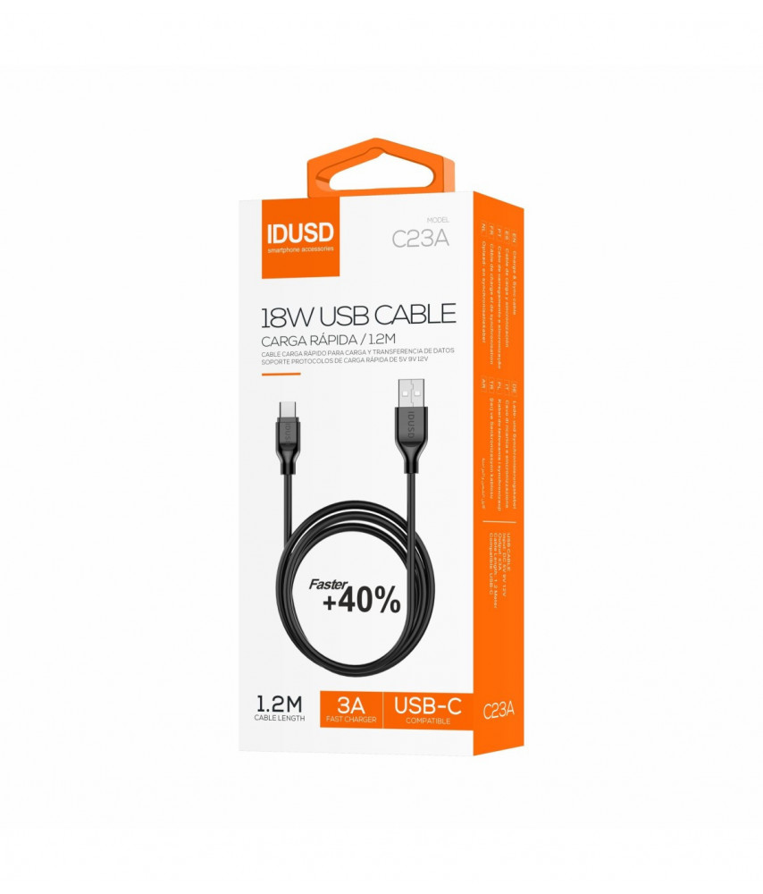 CABLE DE CARGA TIPO C NEGRO IDUSD