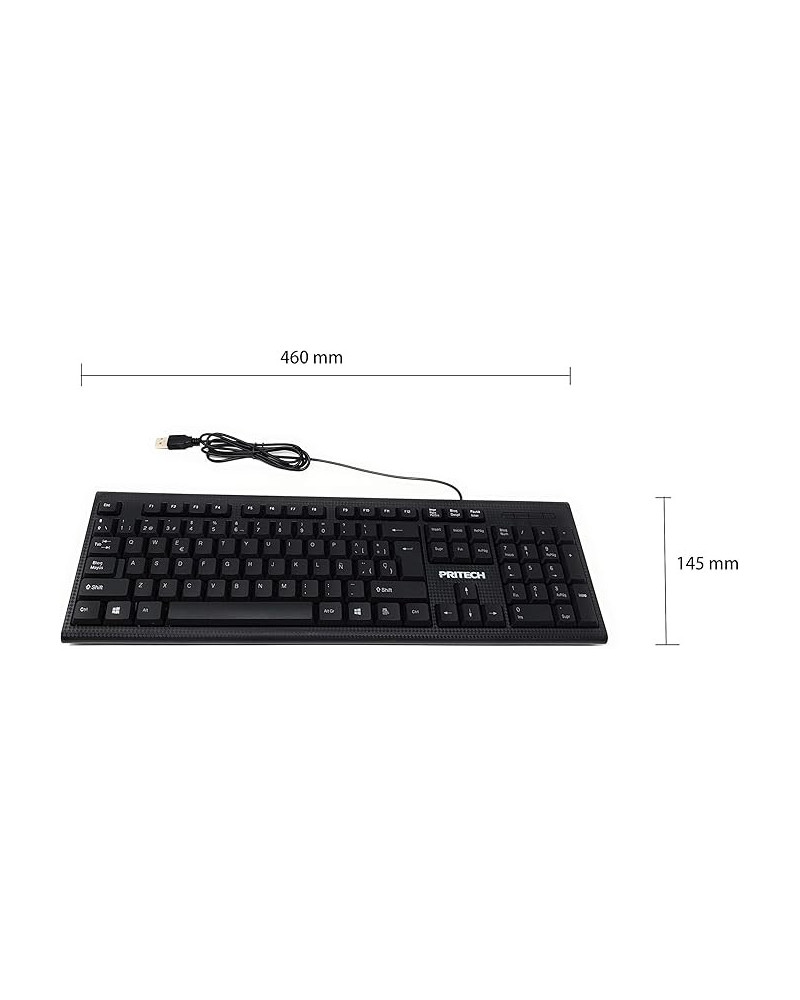 Teclado PRITECH PBP-250 USB - Alta sensibilidad y comodidad