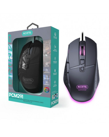 Ratón Gaming Accetel PCM291 | Precisión Óptica 6400 DPI