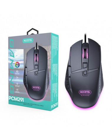 Ratón Gaming Accetel PCM291 | Precisión Óptica 6400 DPI