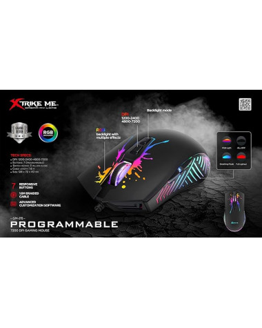 Ratón Gaming Xtrike Me GM-215 | Precisión Óptica 7200 DPI